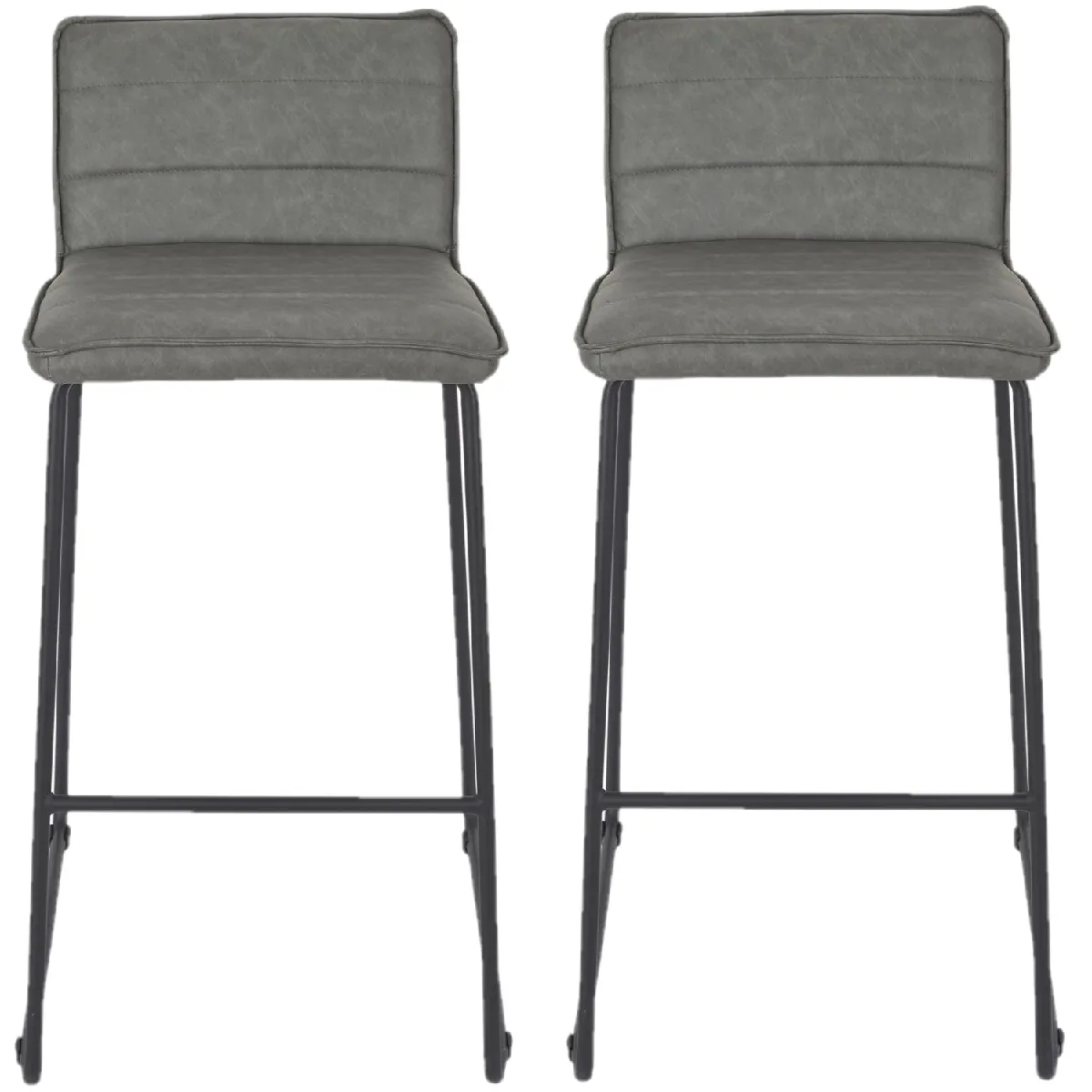 Lot 2 Chaises de bar modèle Warren - Gris