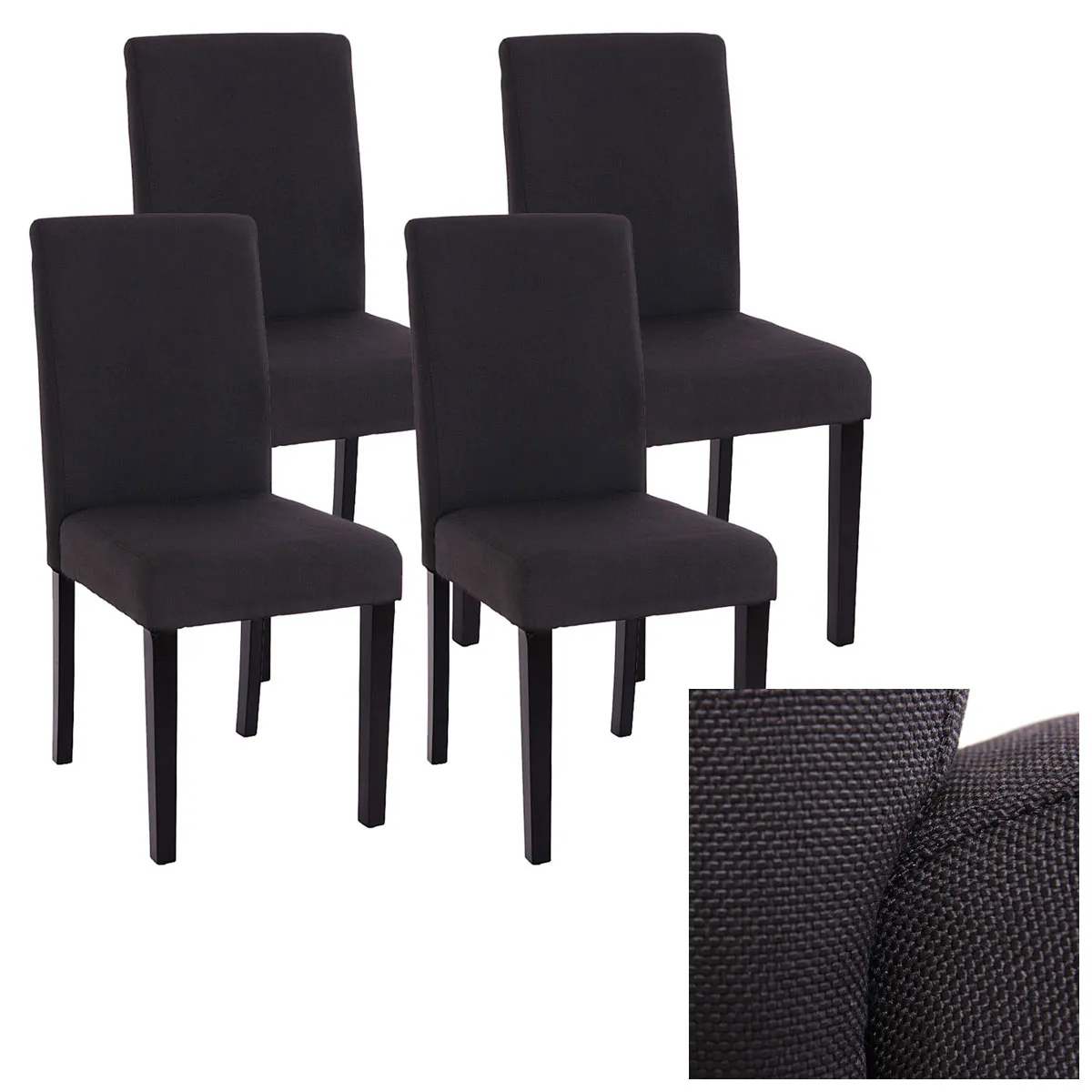 Mendler Noir/Gris Lot De 4 Chaises Littau