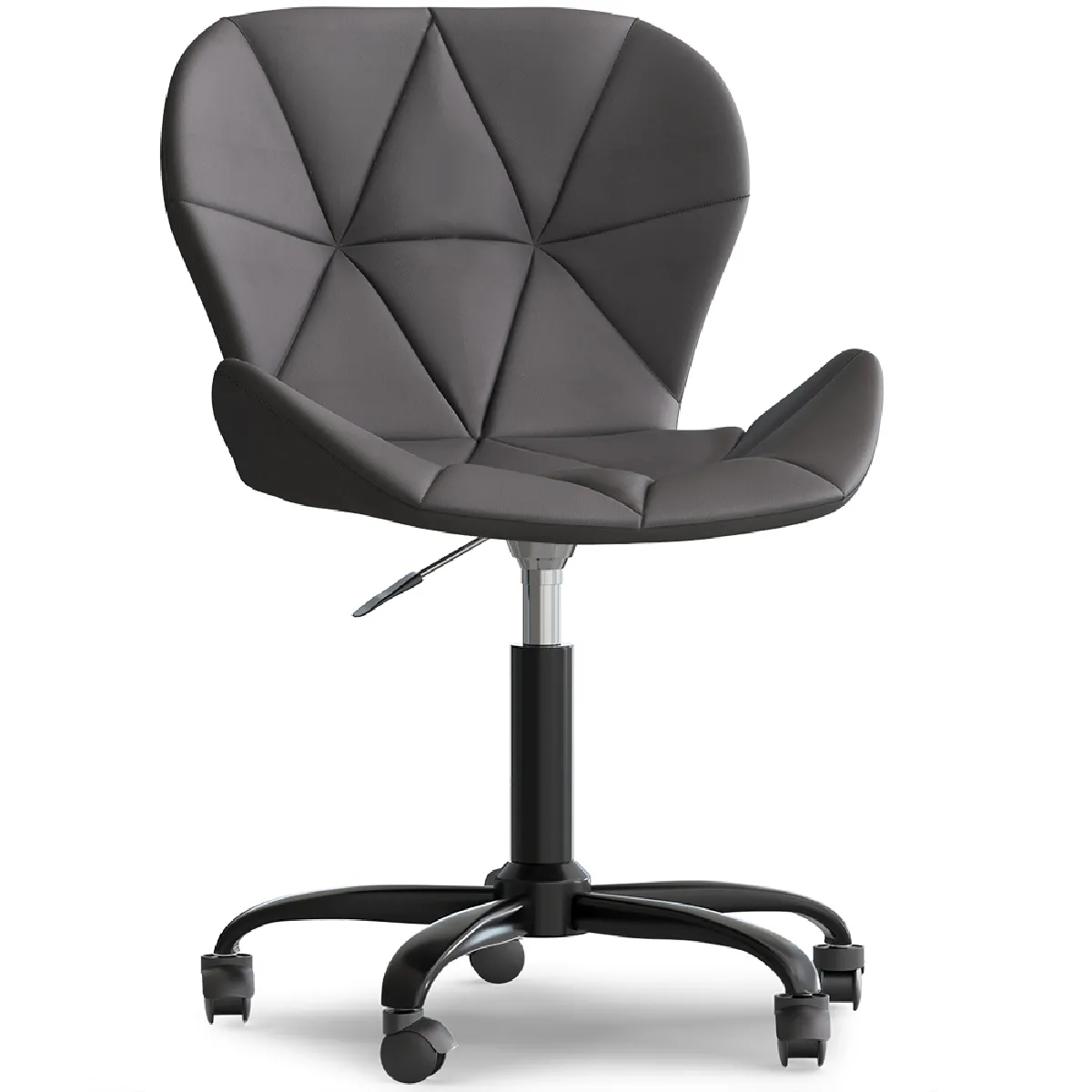 Chaise de bureau avec roulettes - Chaise pivotante de bureau - Revêtement en similicuir - Structure noire Wito Gris Chaise de bureau avec roulettes - Chaise pivotante de bureau - Revêtement en similicuir - Structure noire Wito Gris