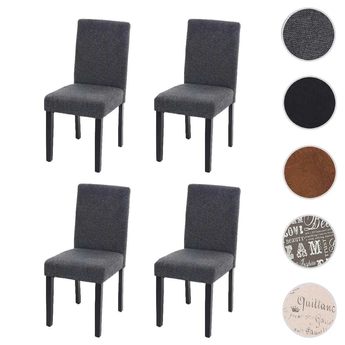 Mendler Gris Littau - Anthracite (Lot De 4)