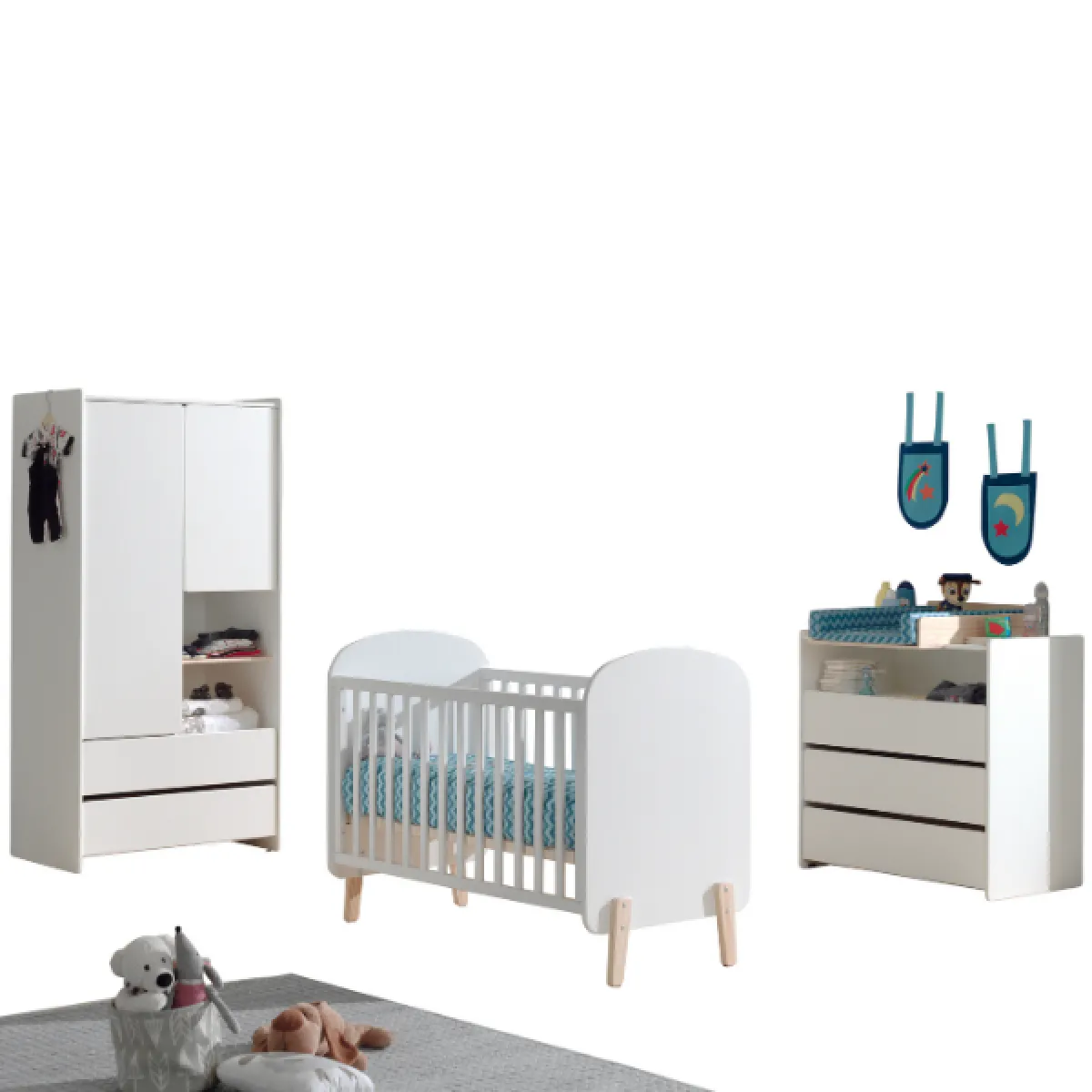 Vipack Chambre bébé Kiddy - Blanc Vipack Chambre bébé Kiddy - Blanc