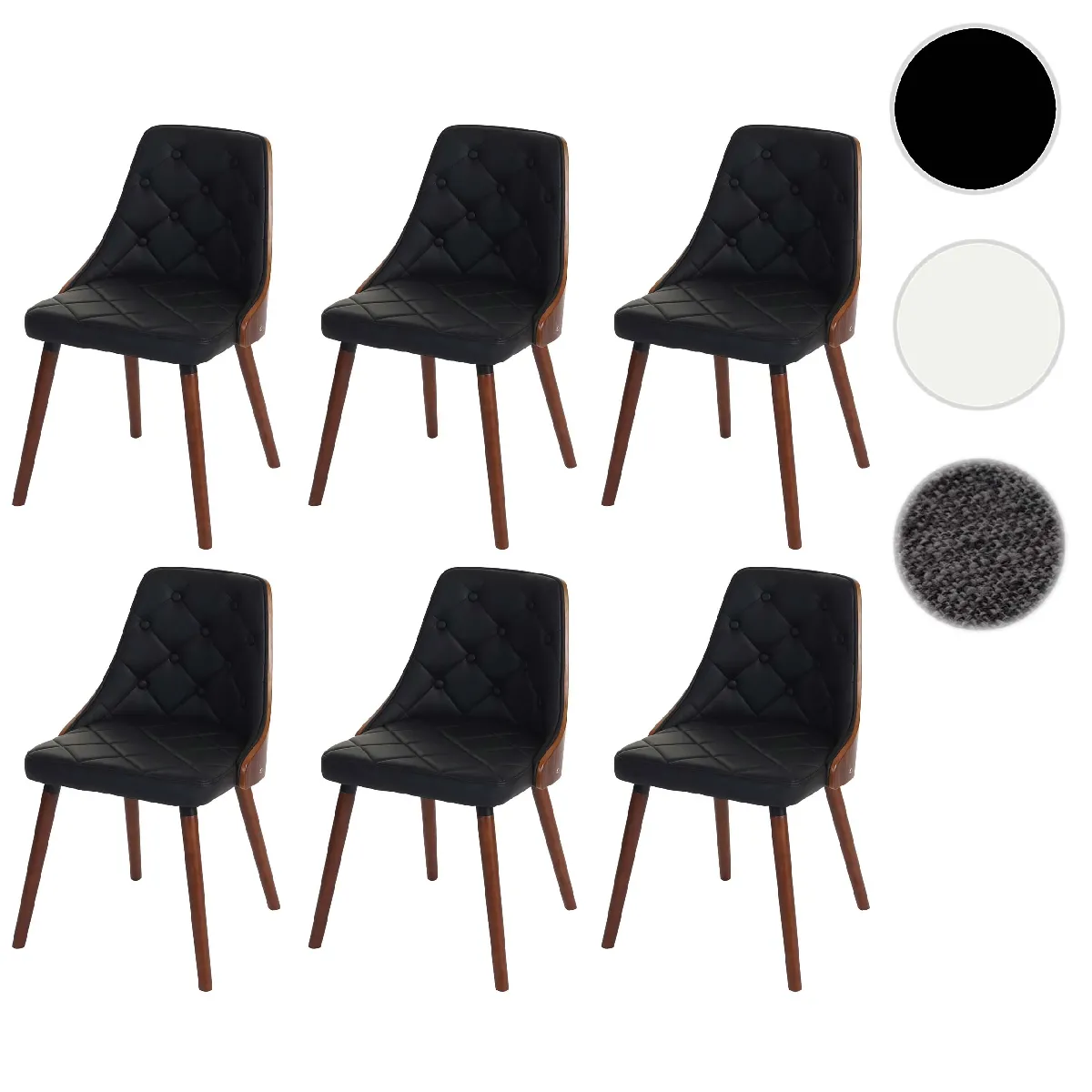 Mendler Chaises Osijek Bois Similicuir Noir Mendler Chaises Osijek Bois Similicuir Noir