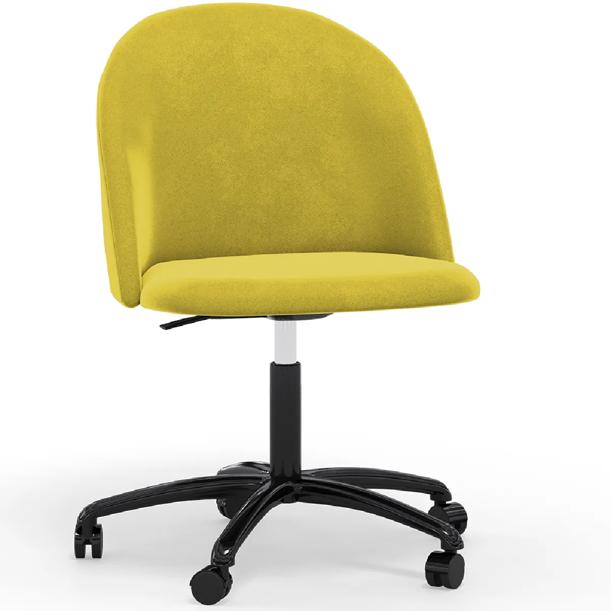 Chaise de Bureau Rembourrée - Velours - Evelyne Jaune Chaise de Bureau Rembourrée - Velours - Evelyne Jaune
