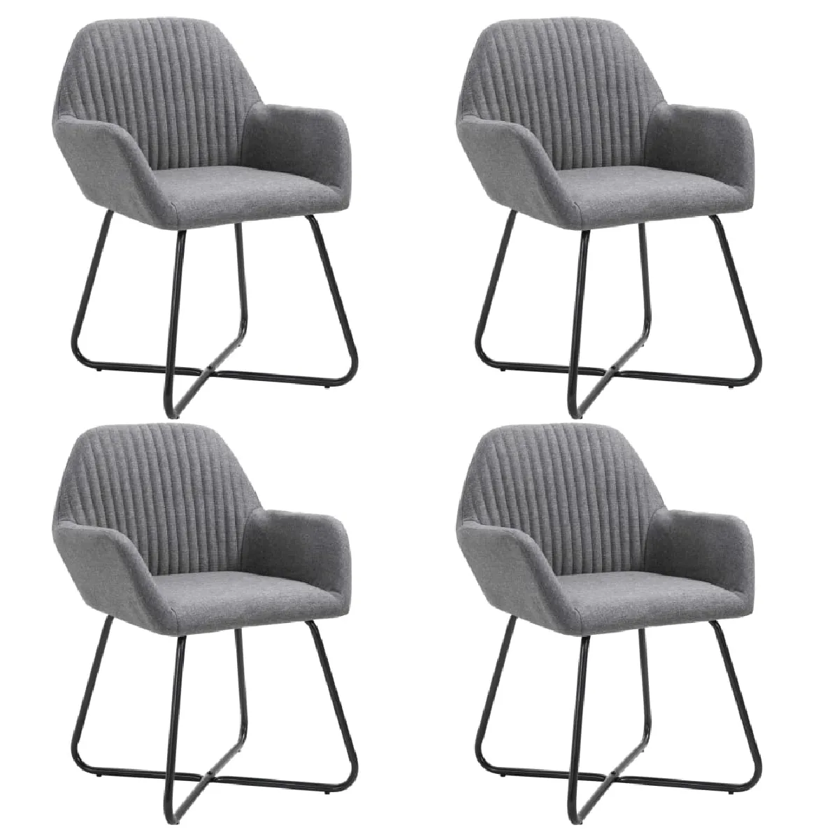 vidaXL Chaises à manger lot de 4 - Gris foncé Tissu