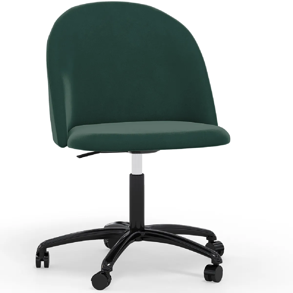 Chaise de Bureau Rembourrée - Velours - Evelyne Vert foncé Chaise de Bureau Rembourrée - Velours - Evelyne Vert foncé