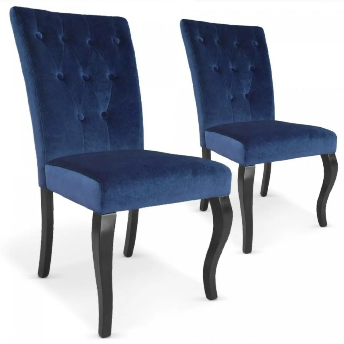 Paris Prix Chaises Velours Lucky - Bleu Paris Prix Chaises Velours Lucky - Bleu