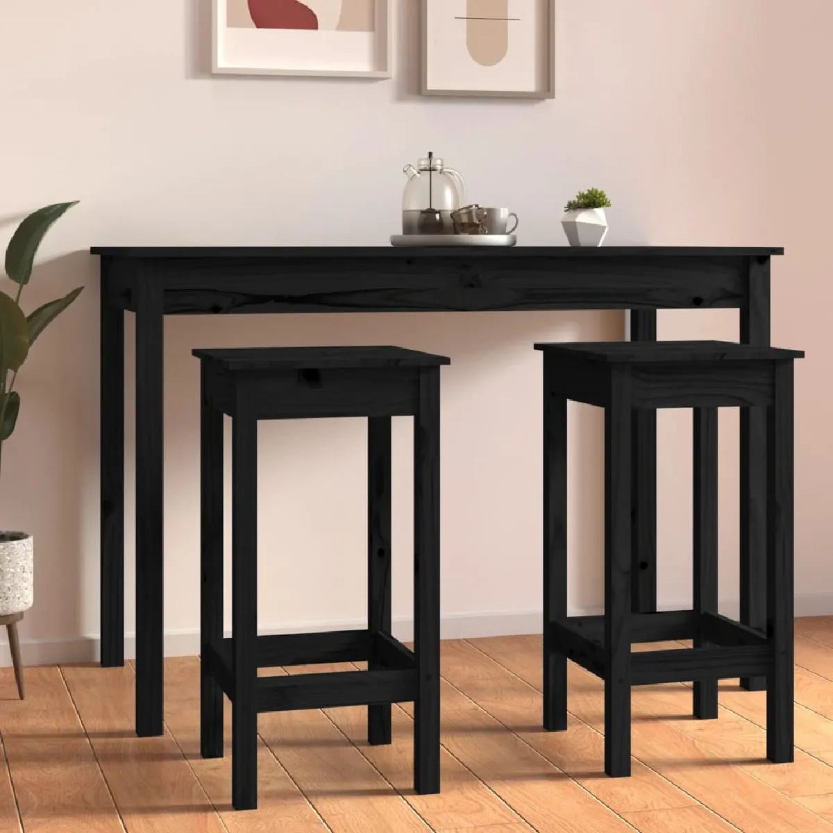 VidaXL Chaises de Bar Lot de 2 - Noir