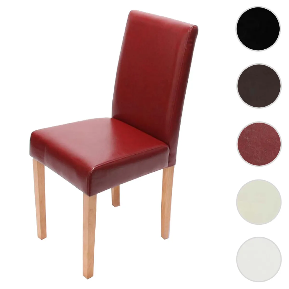 Mendler Rouge Chaise Littau Similicuir