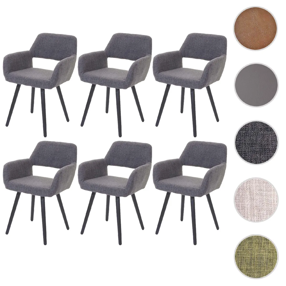 Mendler Chaises rétro années 50 (Set de 6)