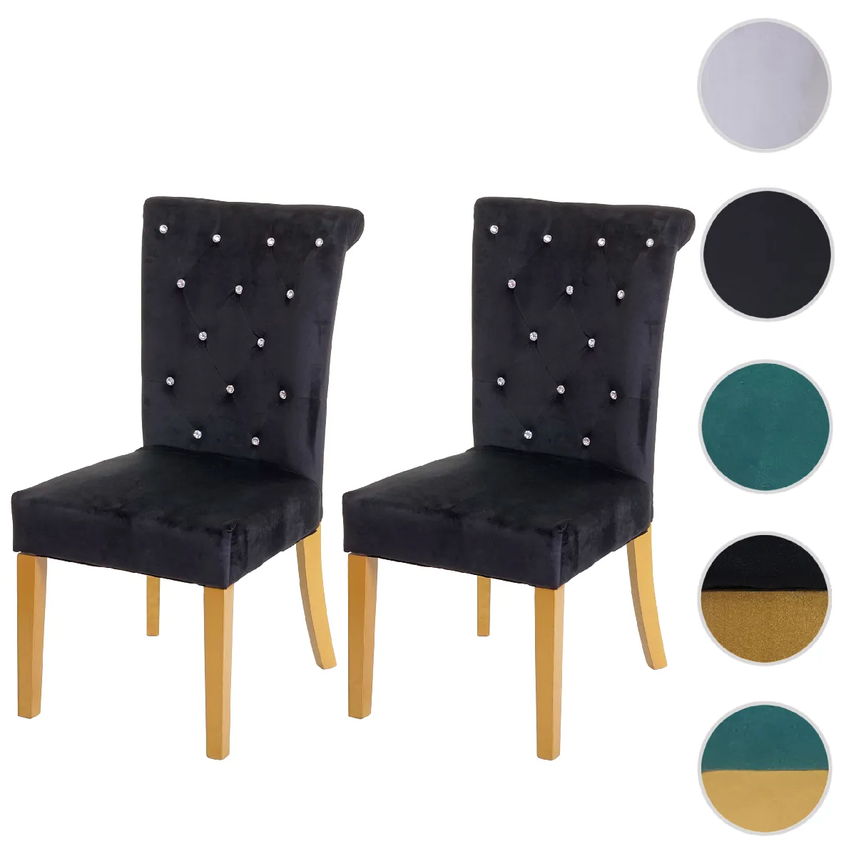 Mendler Chaises de salle à manger HWC-D22 - Noir Mendler Chaises de salle à manger HWC-D22 - Noir