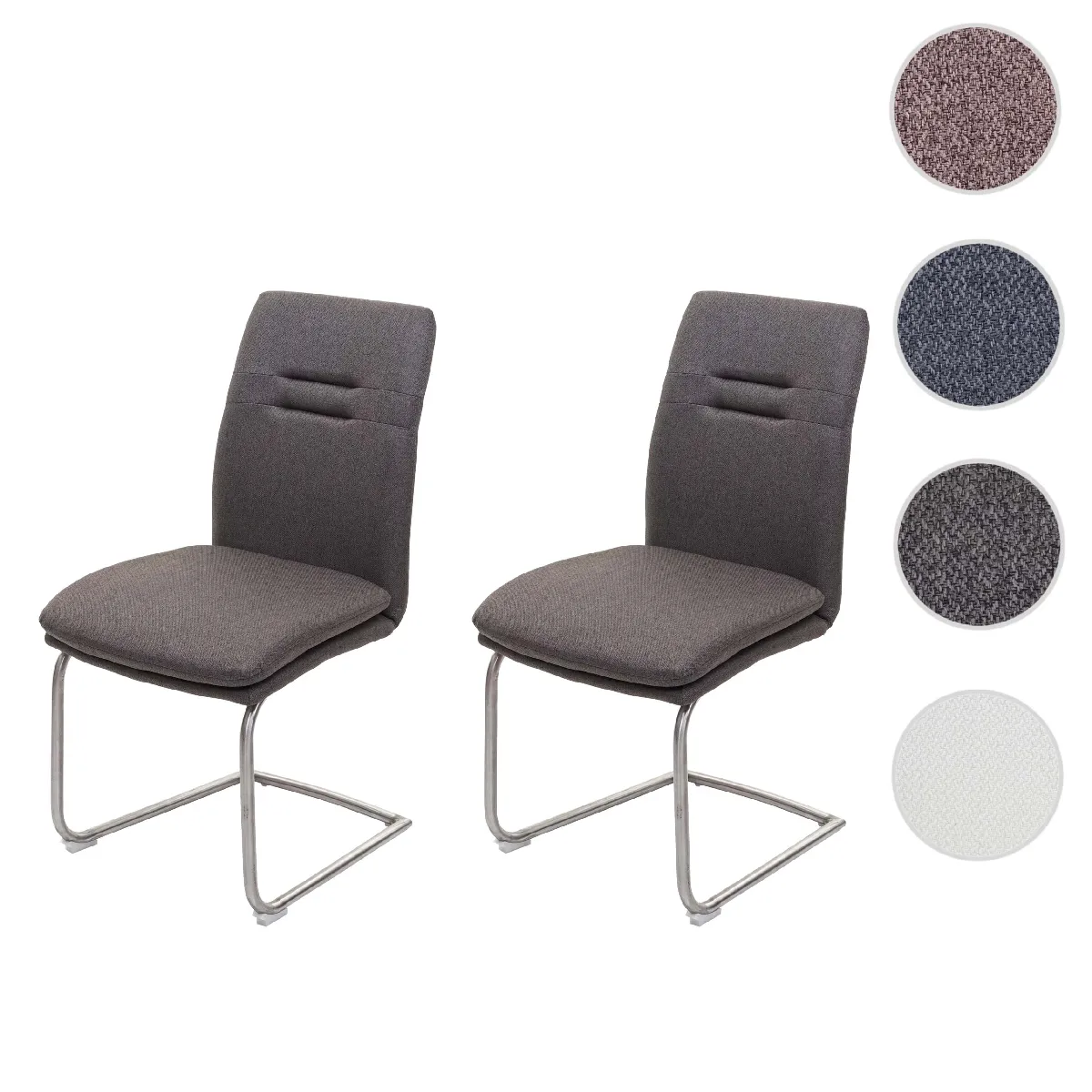 Mendler Lot de 2 Chaises de Salle à Manger - Gris-Brun Mendler Lot de 2 Chaises de Salle à Manger - Gris-Brun