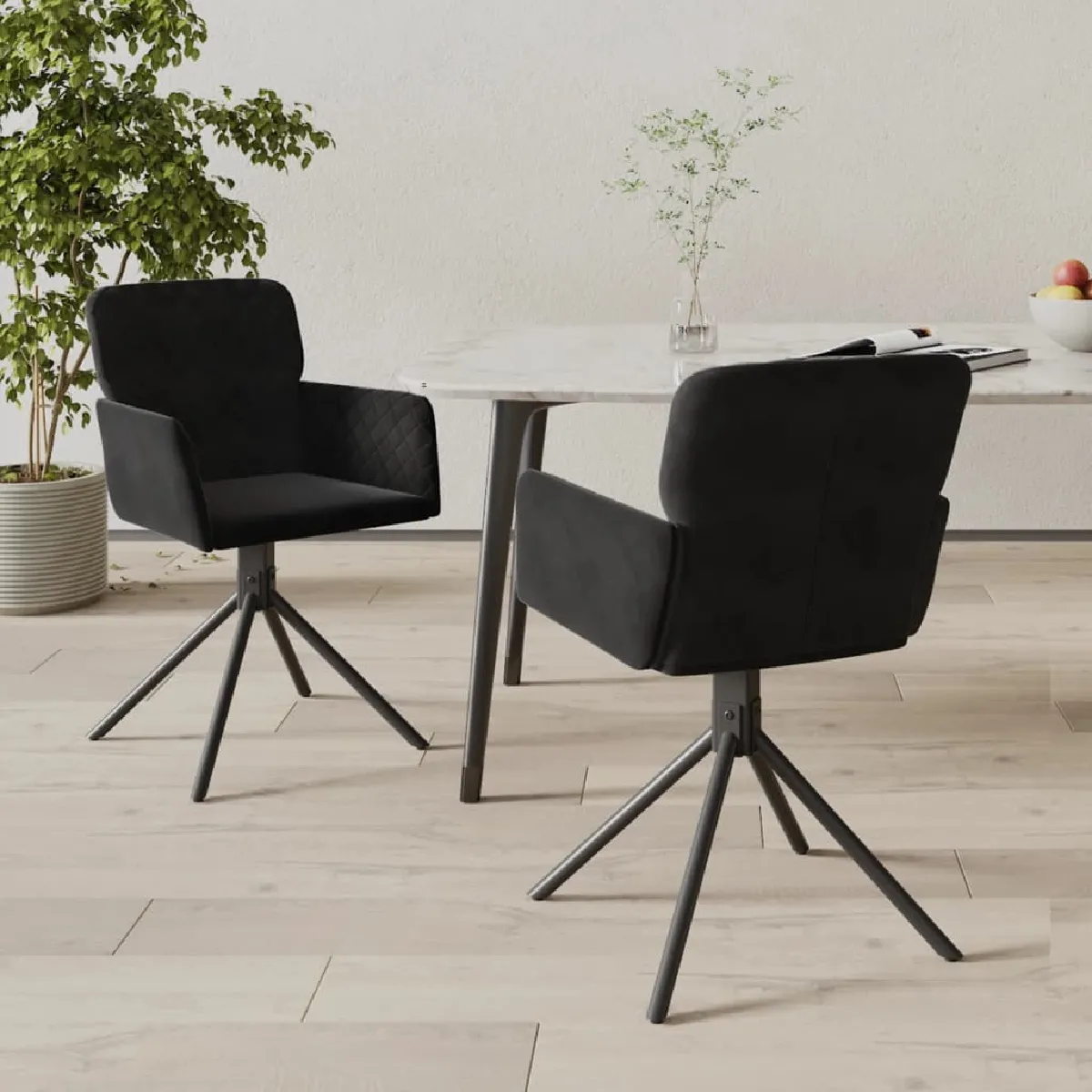 VIDAXL Chaises pivotantes Velours