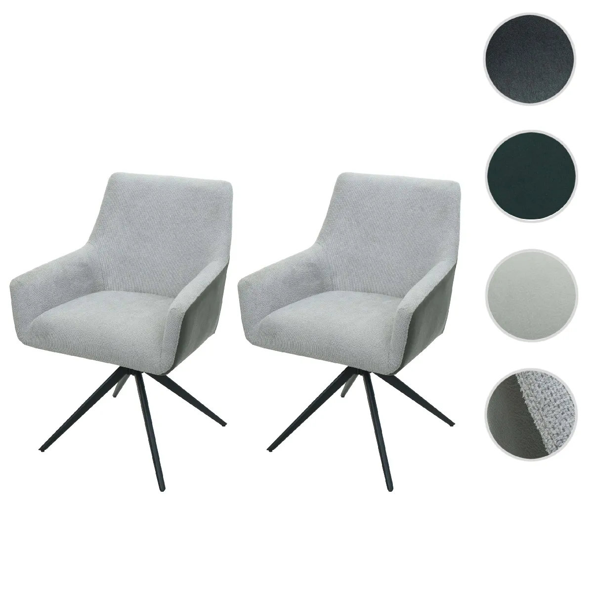 Mendler Gris/Clair Lot De 2 Chaises S. Manger