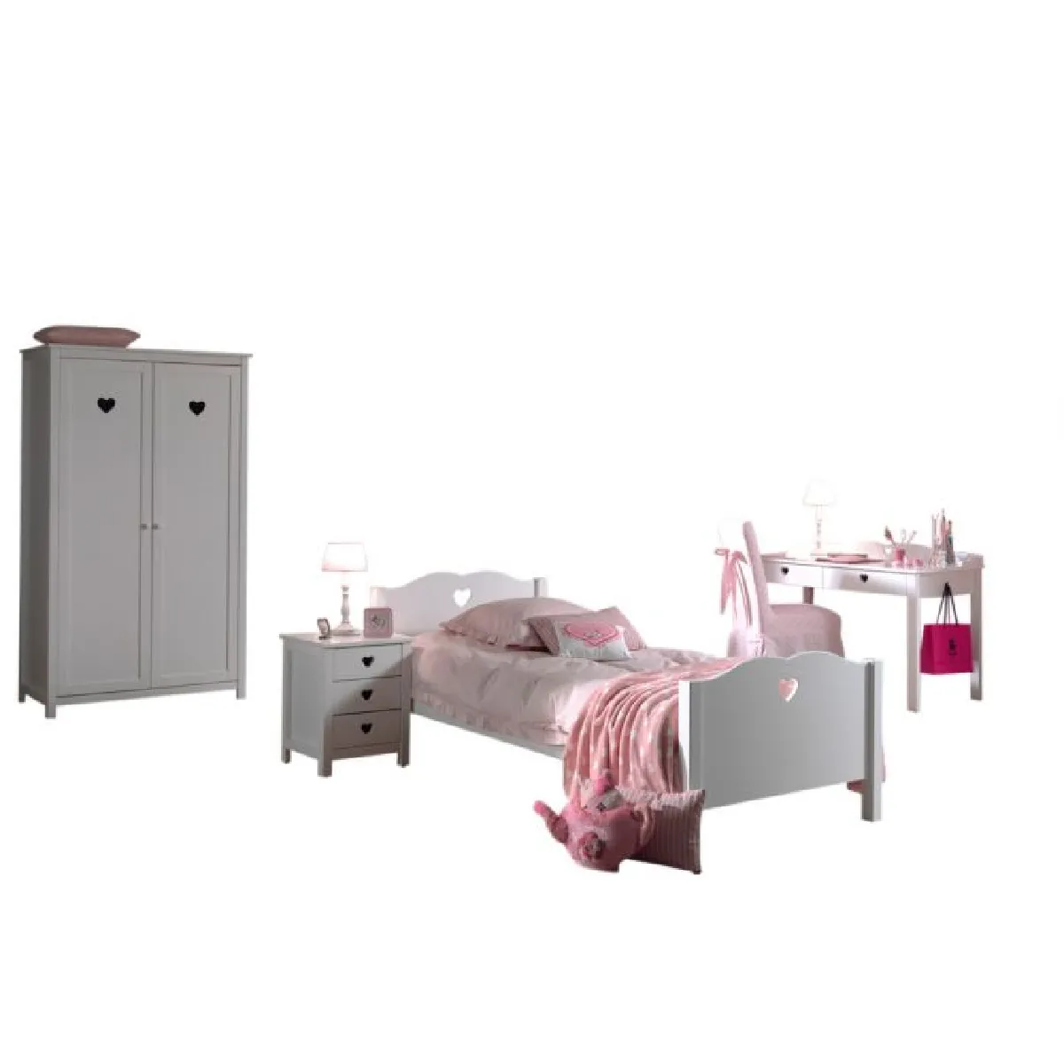 Vipack chambre complète enfant Amori - Blanc Vipack chambre complète enfant Amori - Blanc