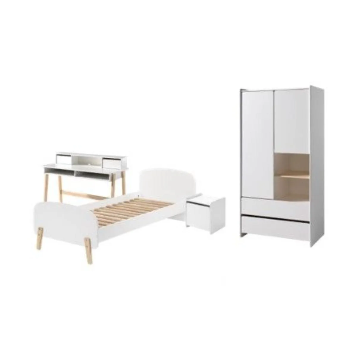 Vipack chambre complète enfant Kiddy - Blanc Vipack chambre complète enfant Kiddy - Blanc