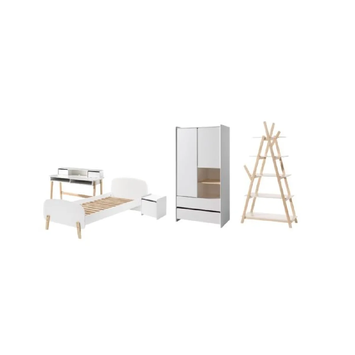 Vipack Chambre enfant Kiddy complète - Blanc Vipack Chambre enfant Kiddy complète - Blanc