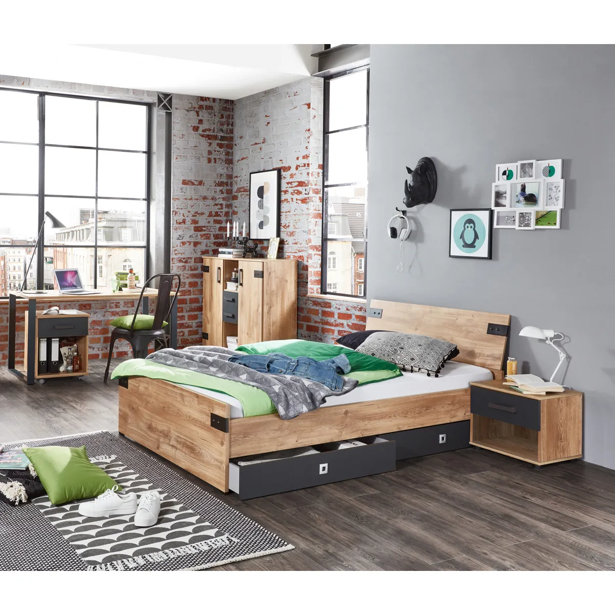 Pegane Chambre complète enfant - Graphite