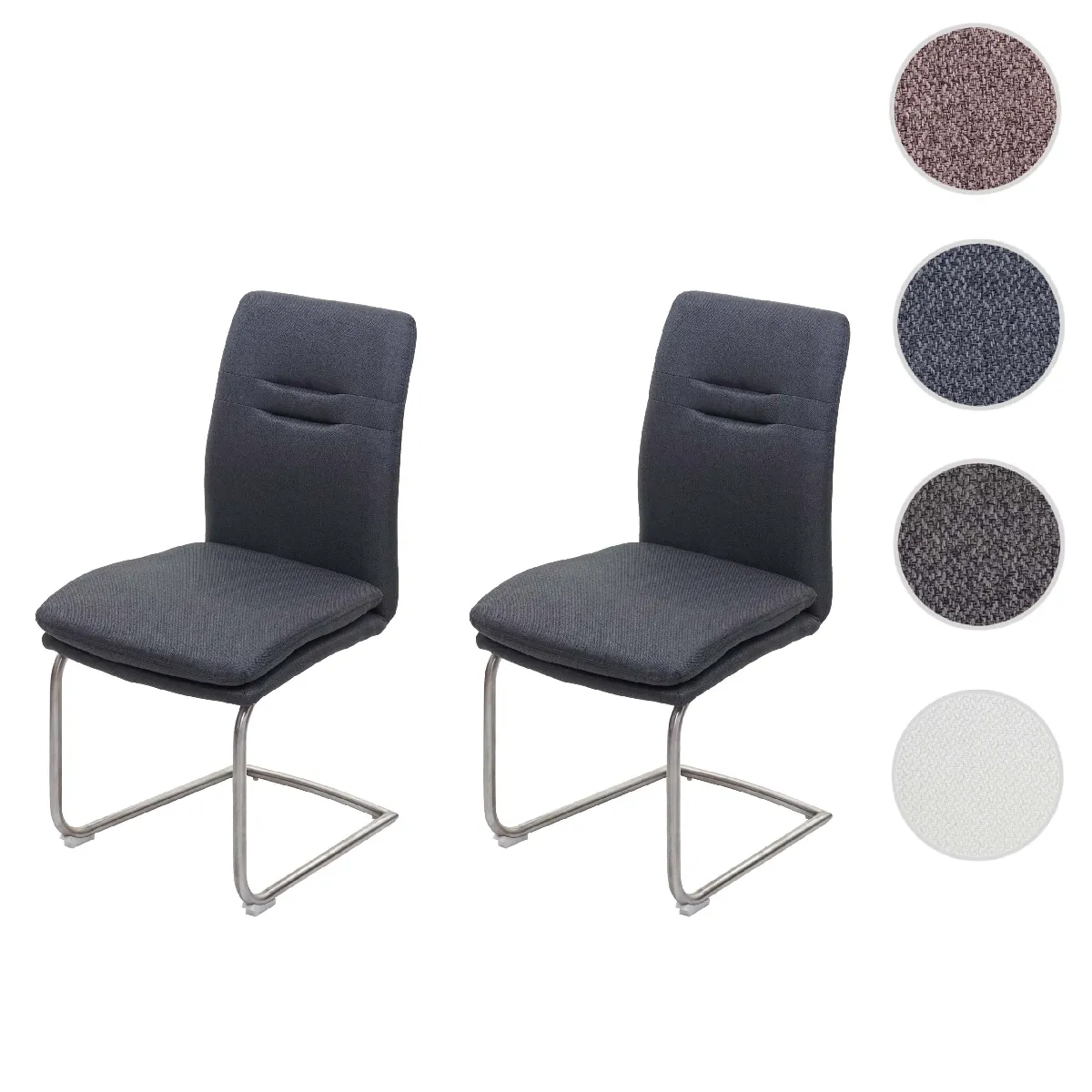 Mendler Gris Chaises Hwc-H70 - Lot De 2 - Foncé