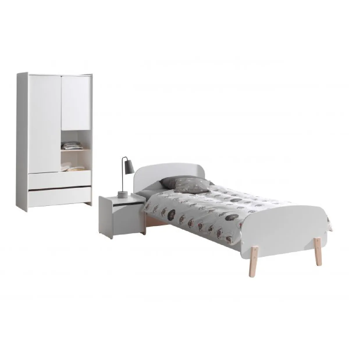 Vipack chambre complète Kiddy - Blanc Vipack chambre complète Kiddy - Blanc