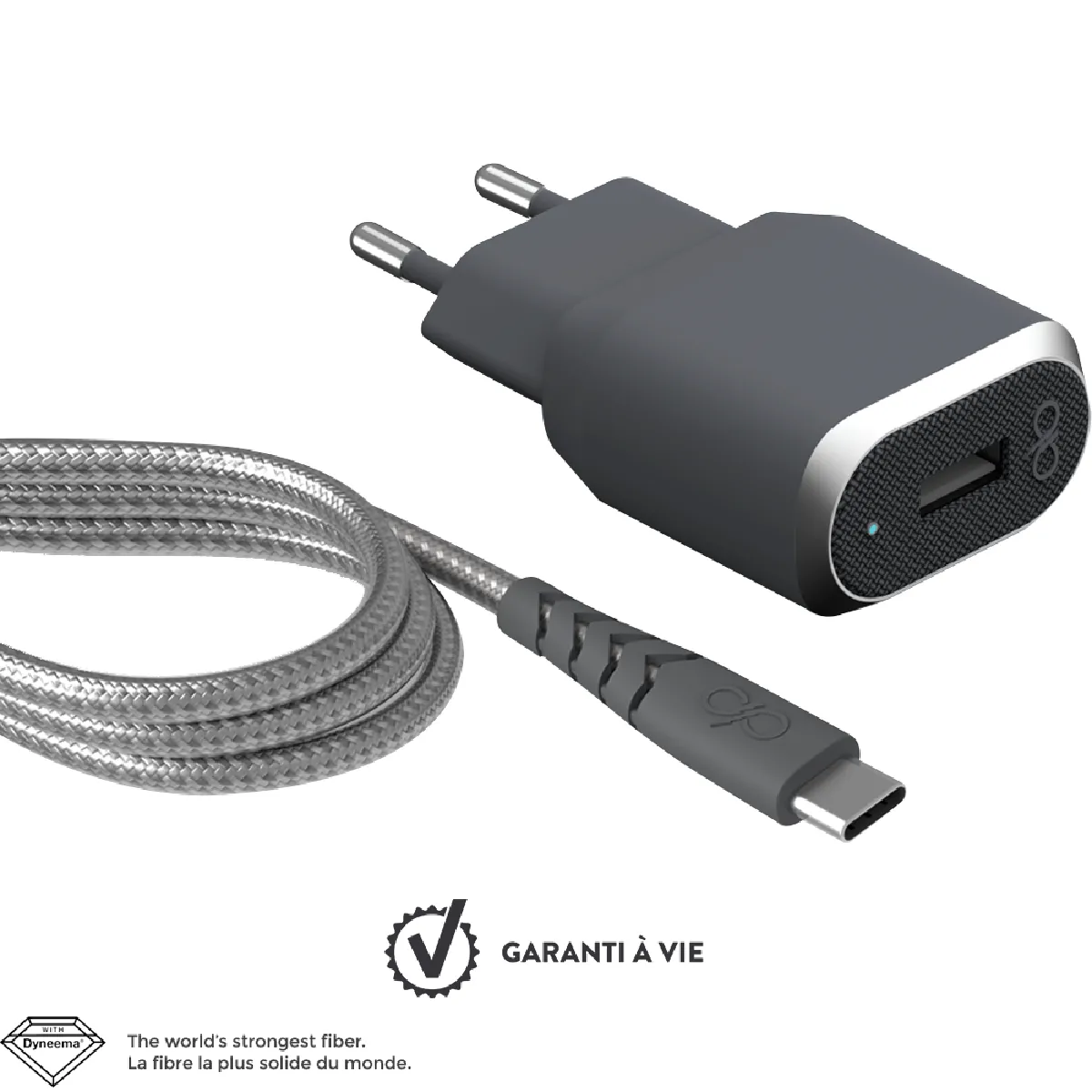Force Power Chargeur Secteur Fast & Smart 1 Port Usb 2.4A + Câble Renforcé Microusb 1.2M - Charge Rapide Et Intelligente