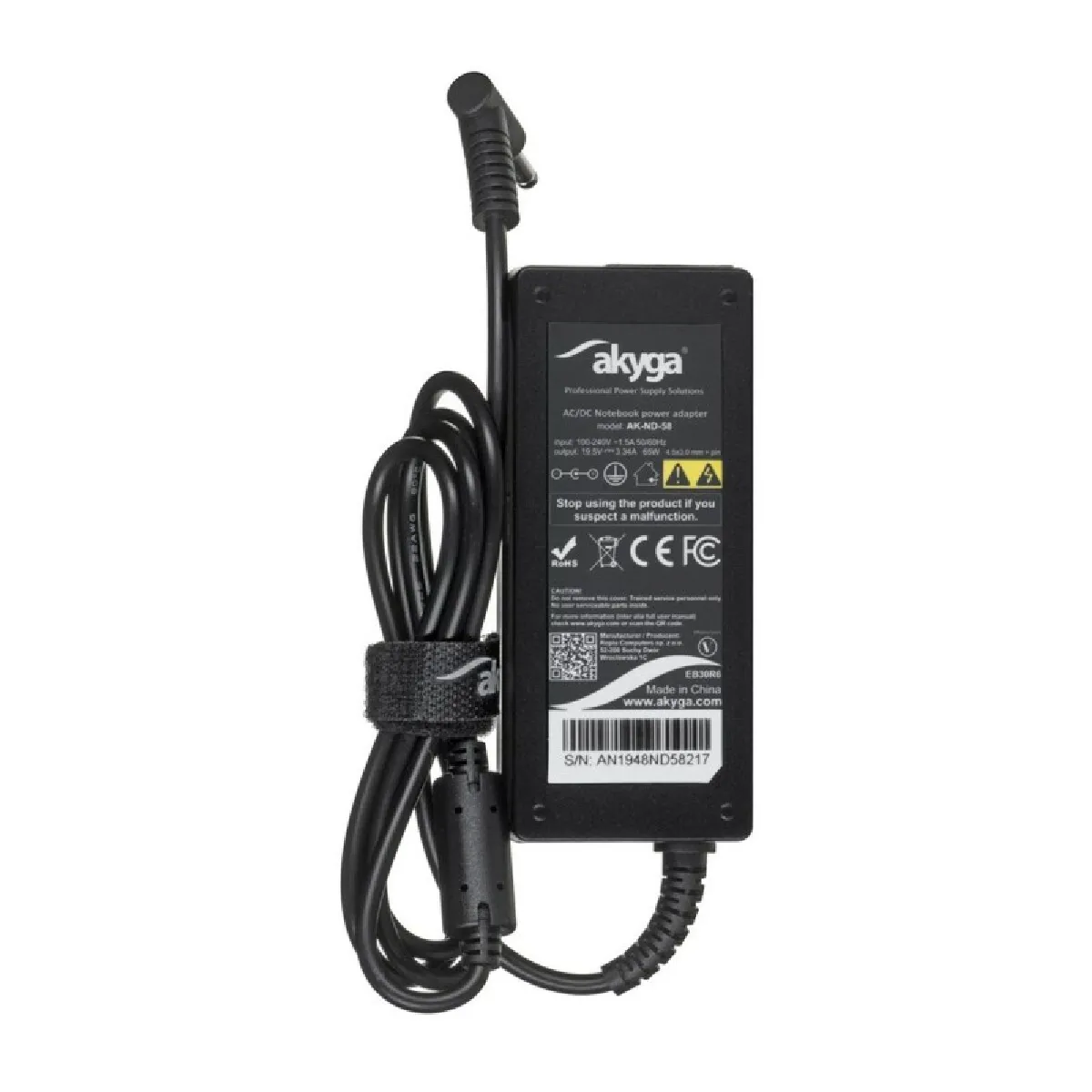 Akyga Noir Chargeur Pc Portable - 65 W