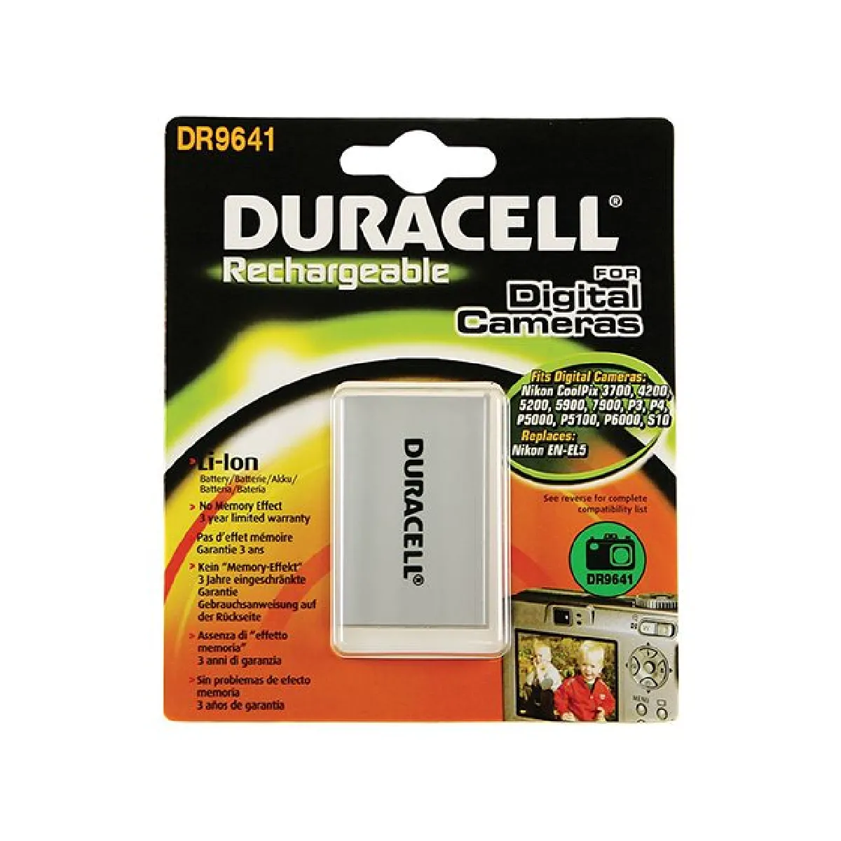 Batterie Duracell DR9641 1180 mAh 3,7 V Lithium-Ion pour Appareil Photo - Image 3