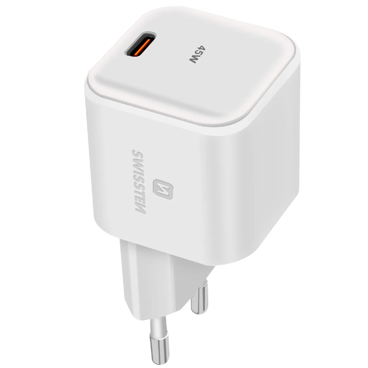 Swissten Blanc Chargeur Secteur Usb C 45W Gan Power Delivery Charge Ultra-Rapide