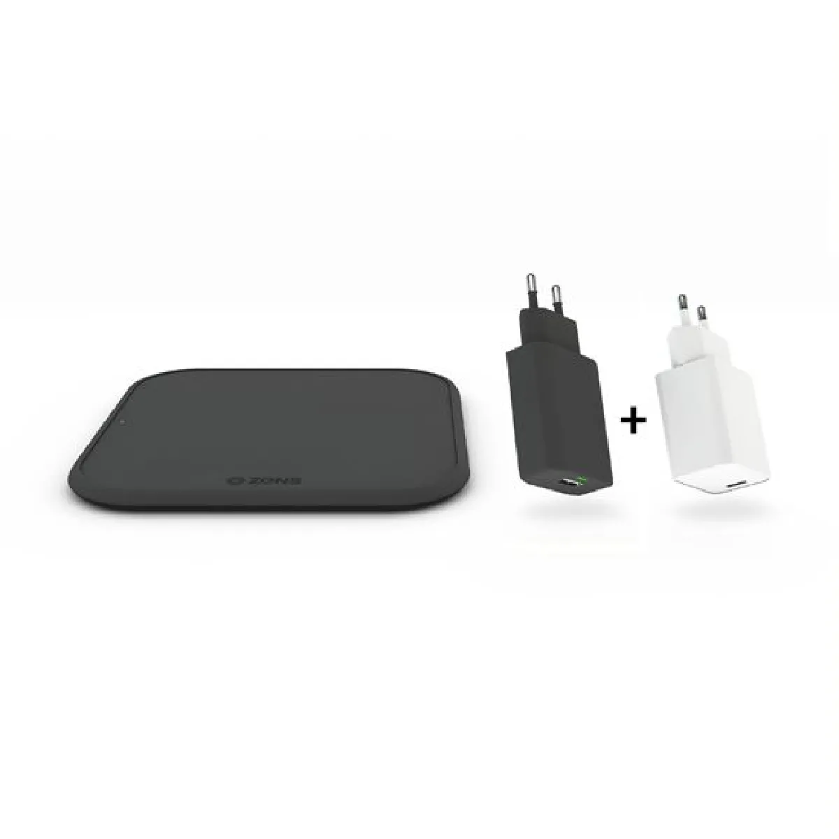 Zens Noir Chargeur Single Sans Fil + Prise Usb-C 18W