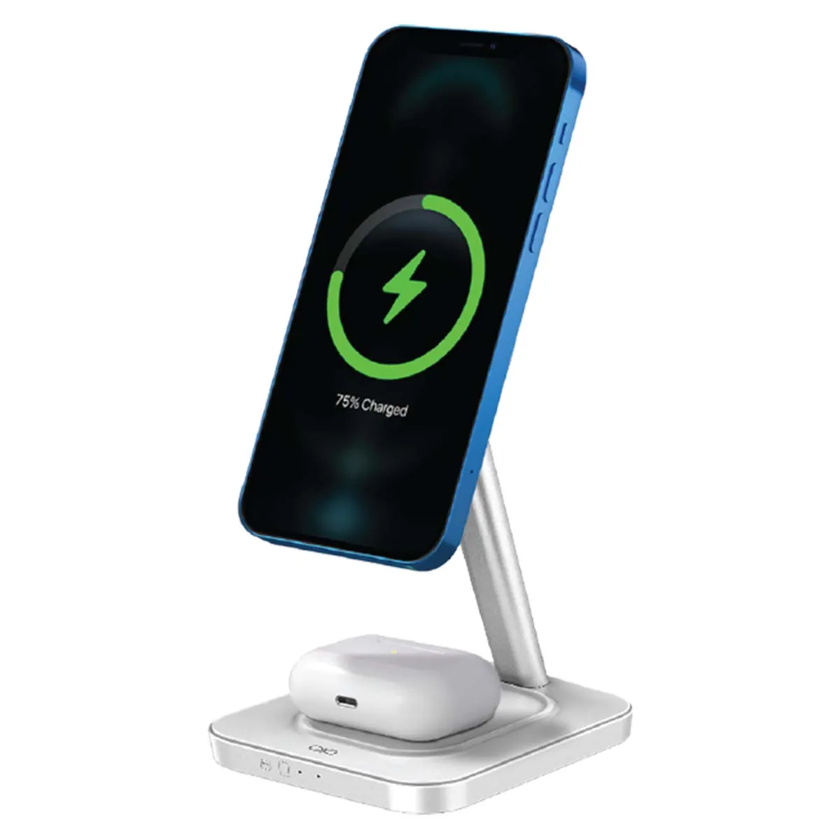 Force Blanc Power Chargeur Induction 3 En 1 Stand Compatible Magsafe 15W Avec Chargeur