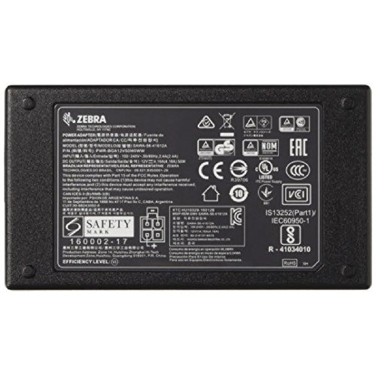 Zebra Noir Pwr-Bga12v50w0ww Adaptateur
