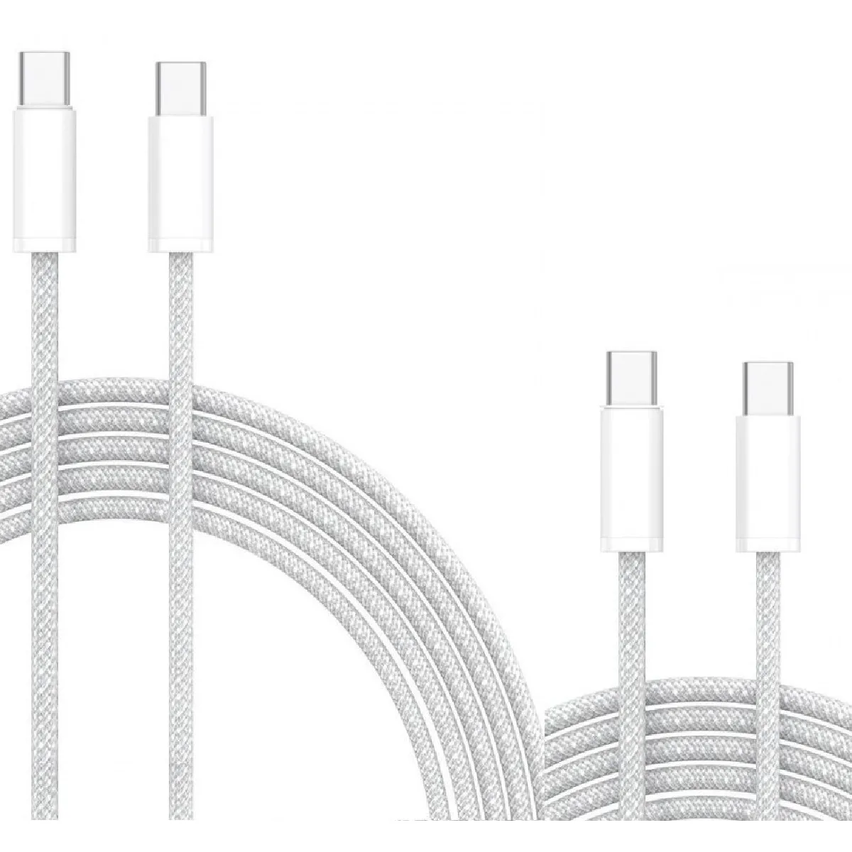 Little Boutik Câble Usb-C Vers Usb-C Renforcé En Nylon - 3 A - 1 M - Lot De 2
