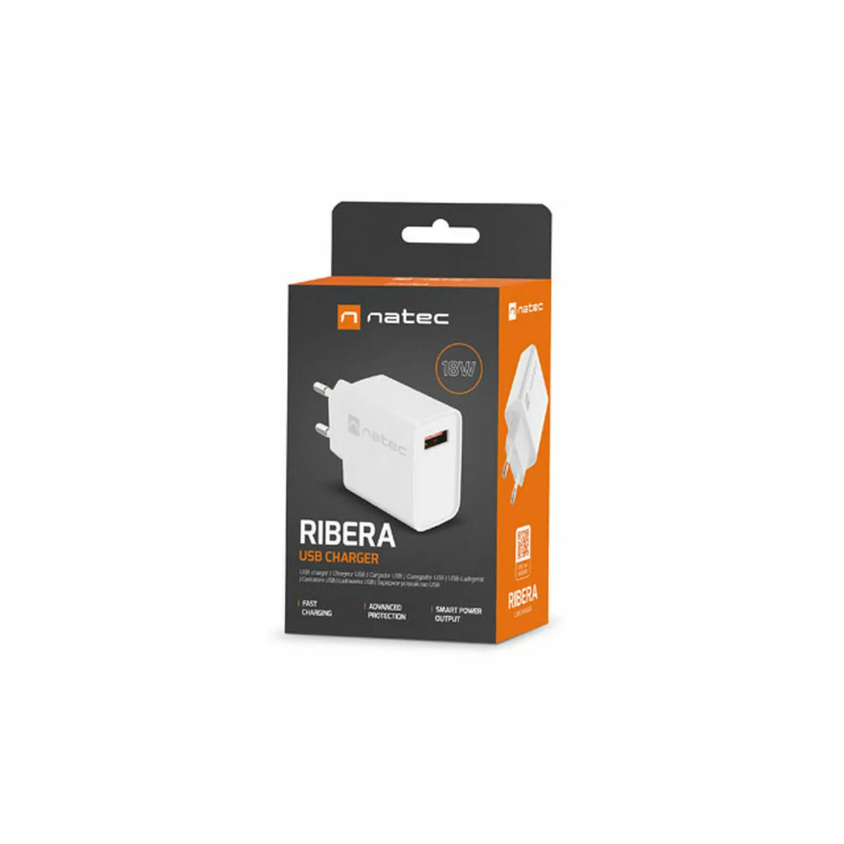 Natec Blanc Chargeur Secteur Usb-C Ribera - 18 W
