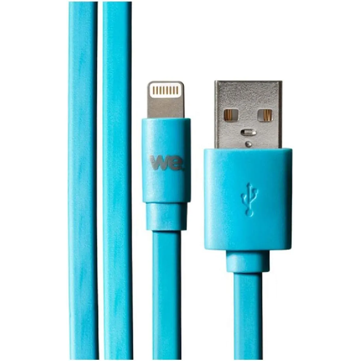 We Bleu Câble Plat En Silicone Usb Vers Lightning 1M Compatible Avec Iphone Se 2020 11 Pro Max Xr X Xs Max 8 Plus 7 Plus 6S Plus 6 5S 5 Ipad - Neuf - Image 2