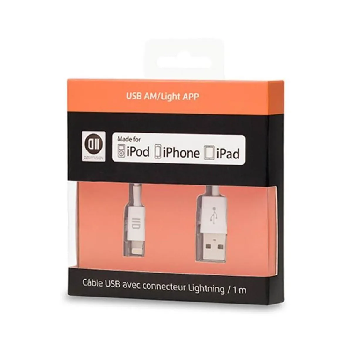 D2 Diffusion Blanc - Câble Lightning - Usb Mâle Pour Lightning Mâle - 1 M - Image 3