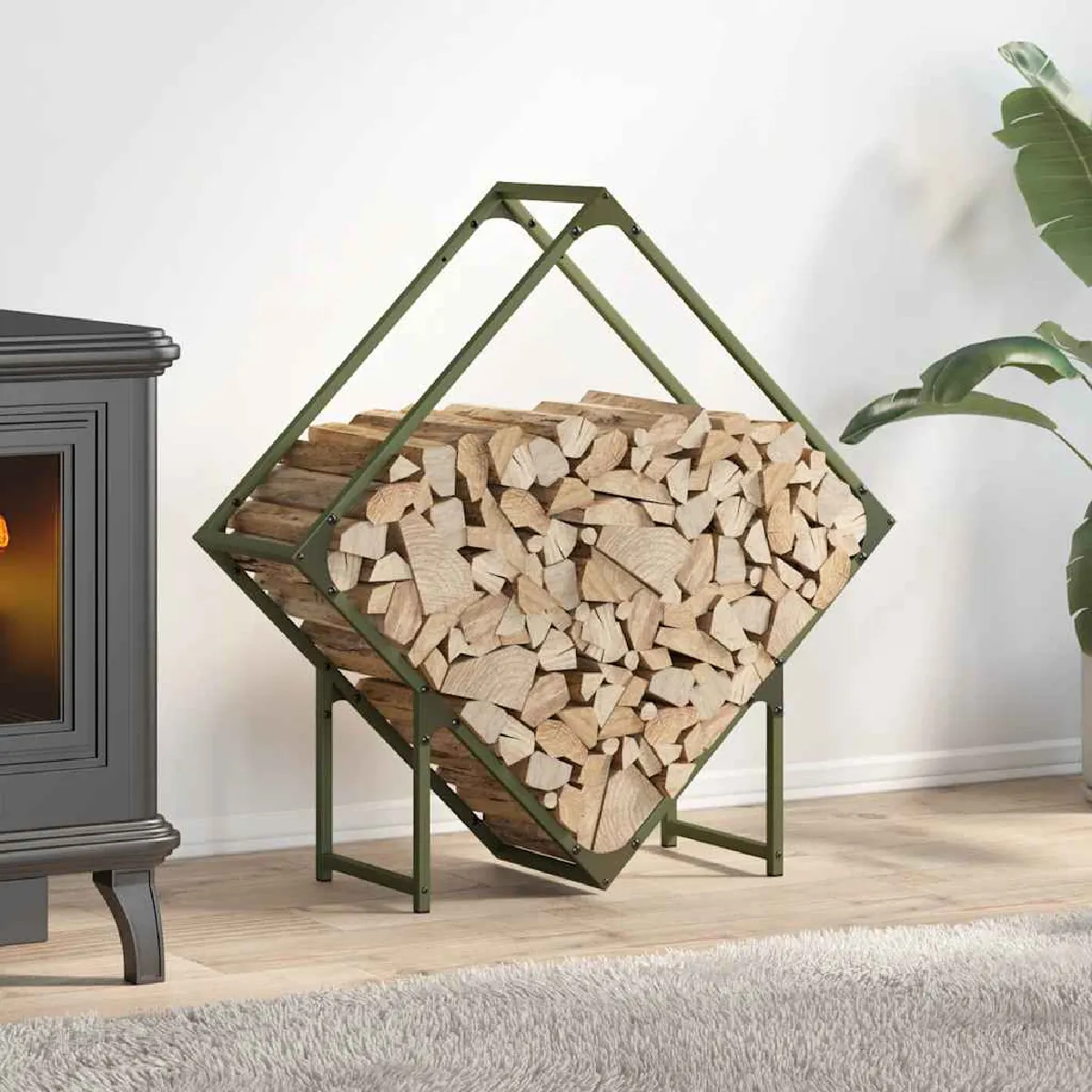 vidaXL Portant de bois chauffage 80x25x80 cm
