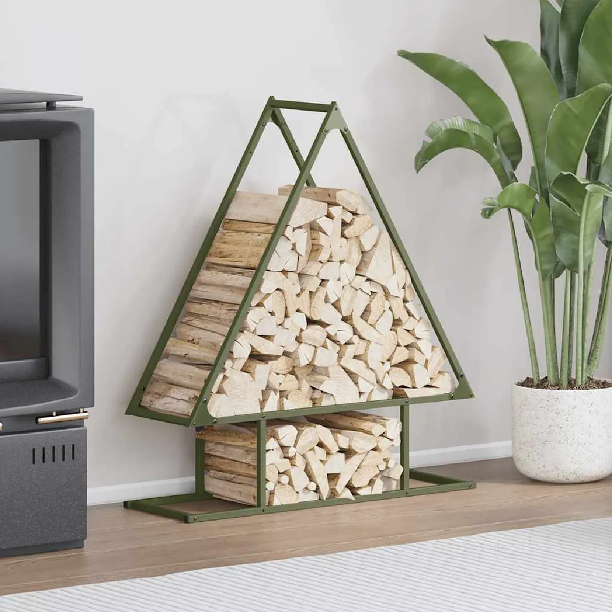 vidaXL Portant de bois chauffage 80x25x90 cm support à bûches de cheminée support à bûches support à bûches 864317 - vue 2