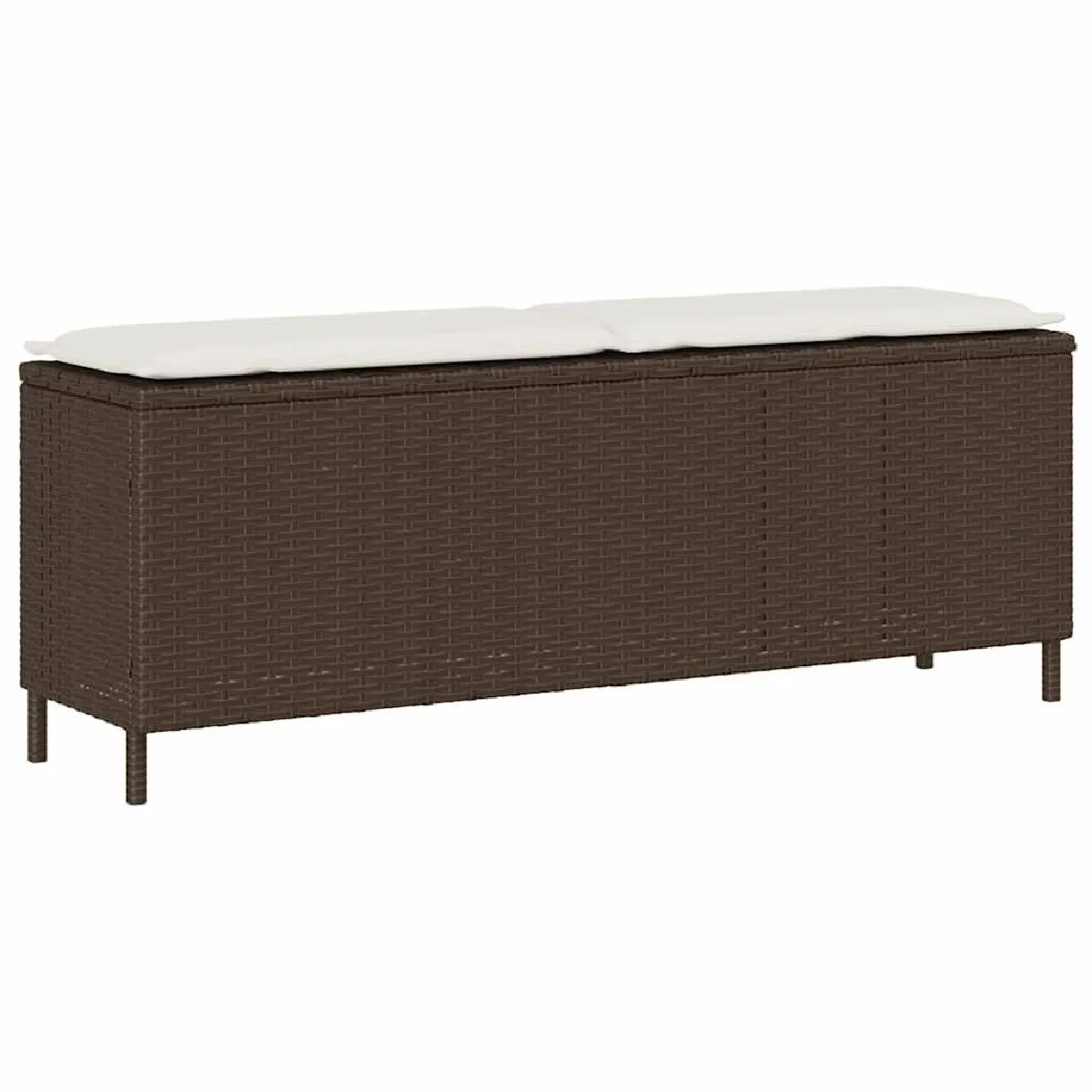 Vidaxl Banc de jardin avec coussin marron 110x30x40,5cm résine tressée