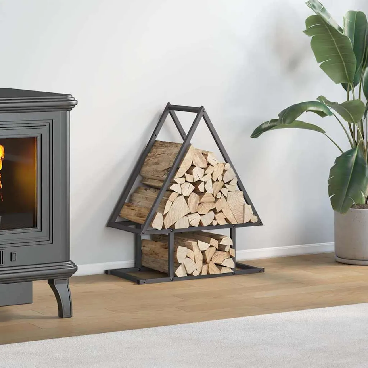 vidaXL Portant de bois chauffage 50x25x60 cm