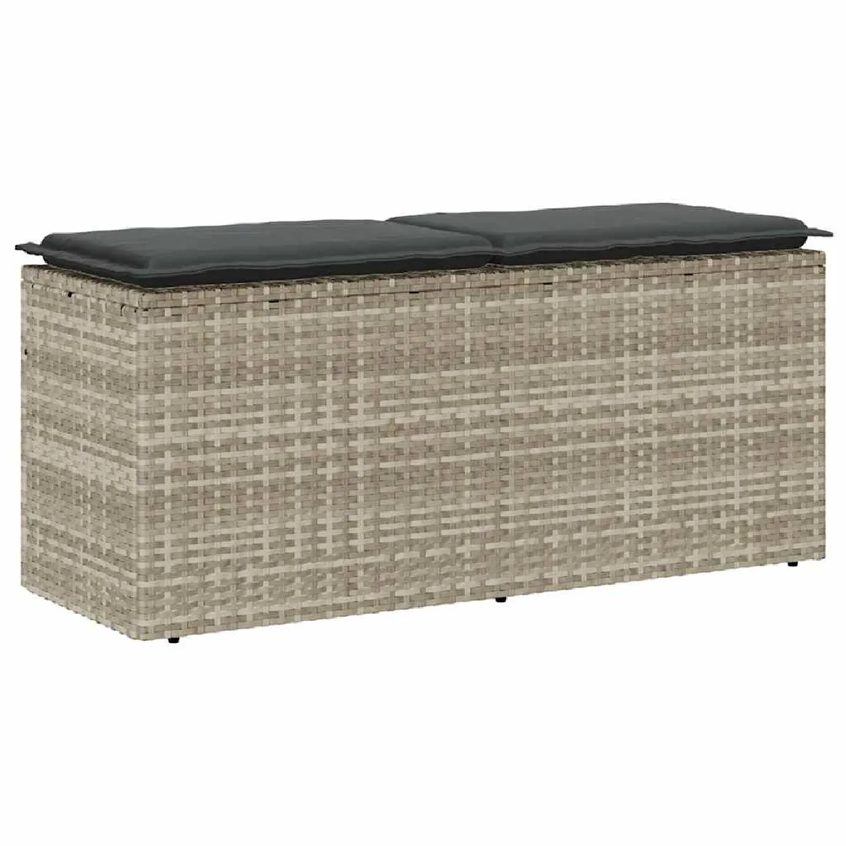 Vidaxl Banc de jardin avec coussin noir 110x40x44 cm résine tressée - vue 3