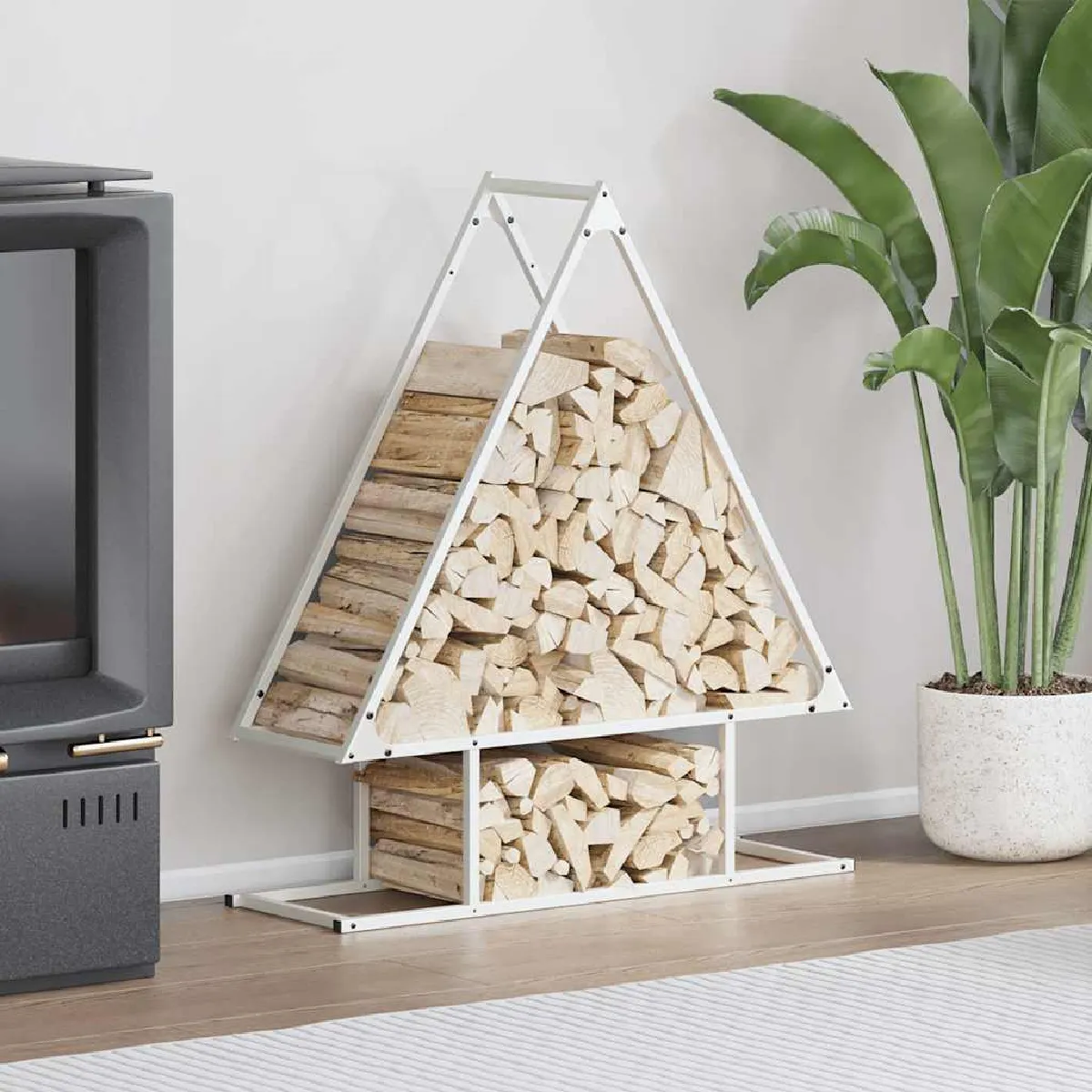 vidaXL Portant de bois chauffage 80x25x90 cm support à bûches de cheminée support à bûches support à bûches 864317