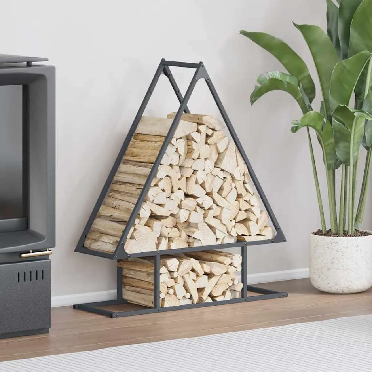 vidaXL Portant de bois chauffage 80x25x90 cm support à bûches de cheminée support à bûches support à bûches 864317 - vue 3