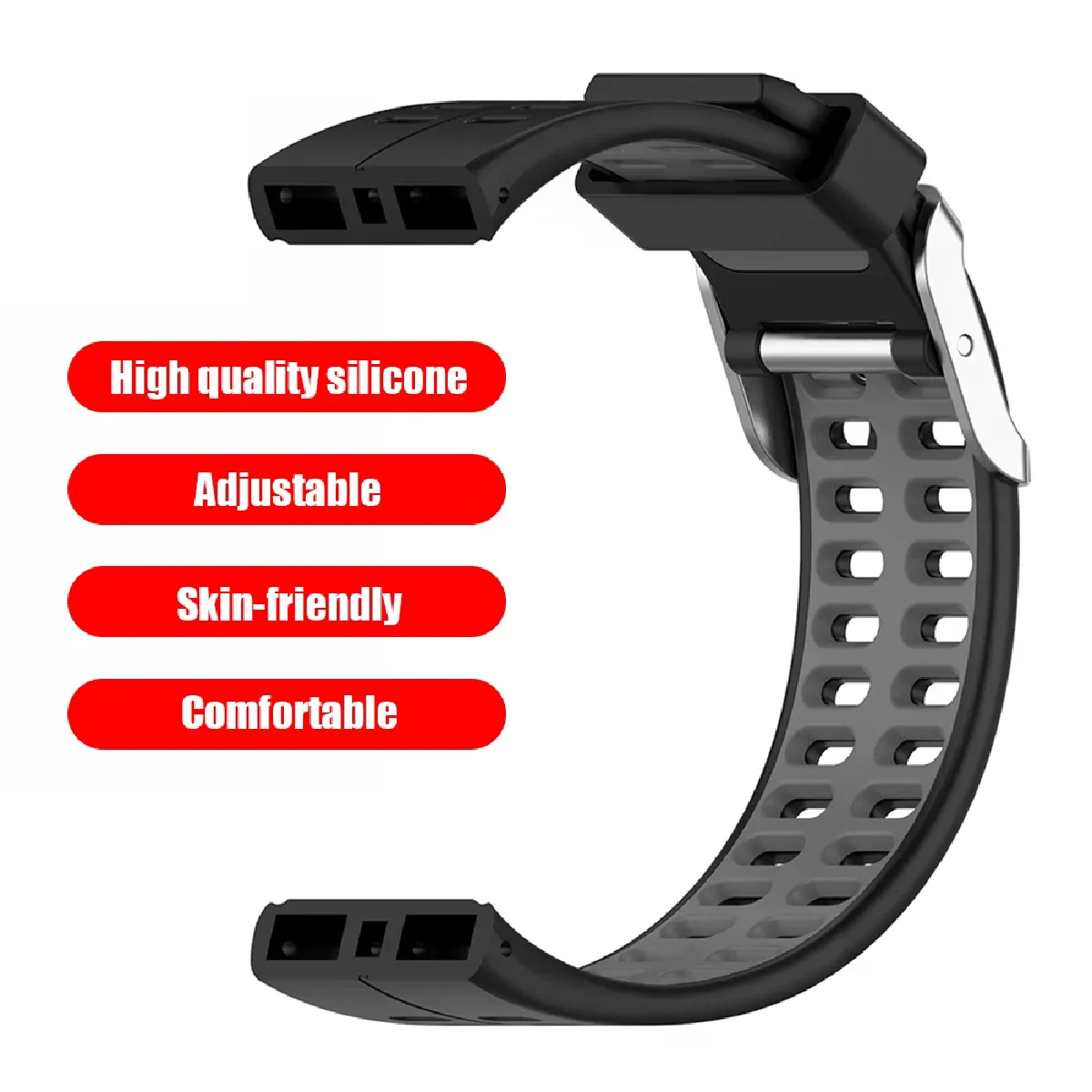 Bracelet de montre - Pour Polar V800 - Silicone bi-couleur - Pour homme et femme
