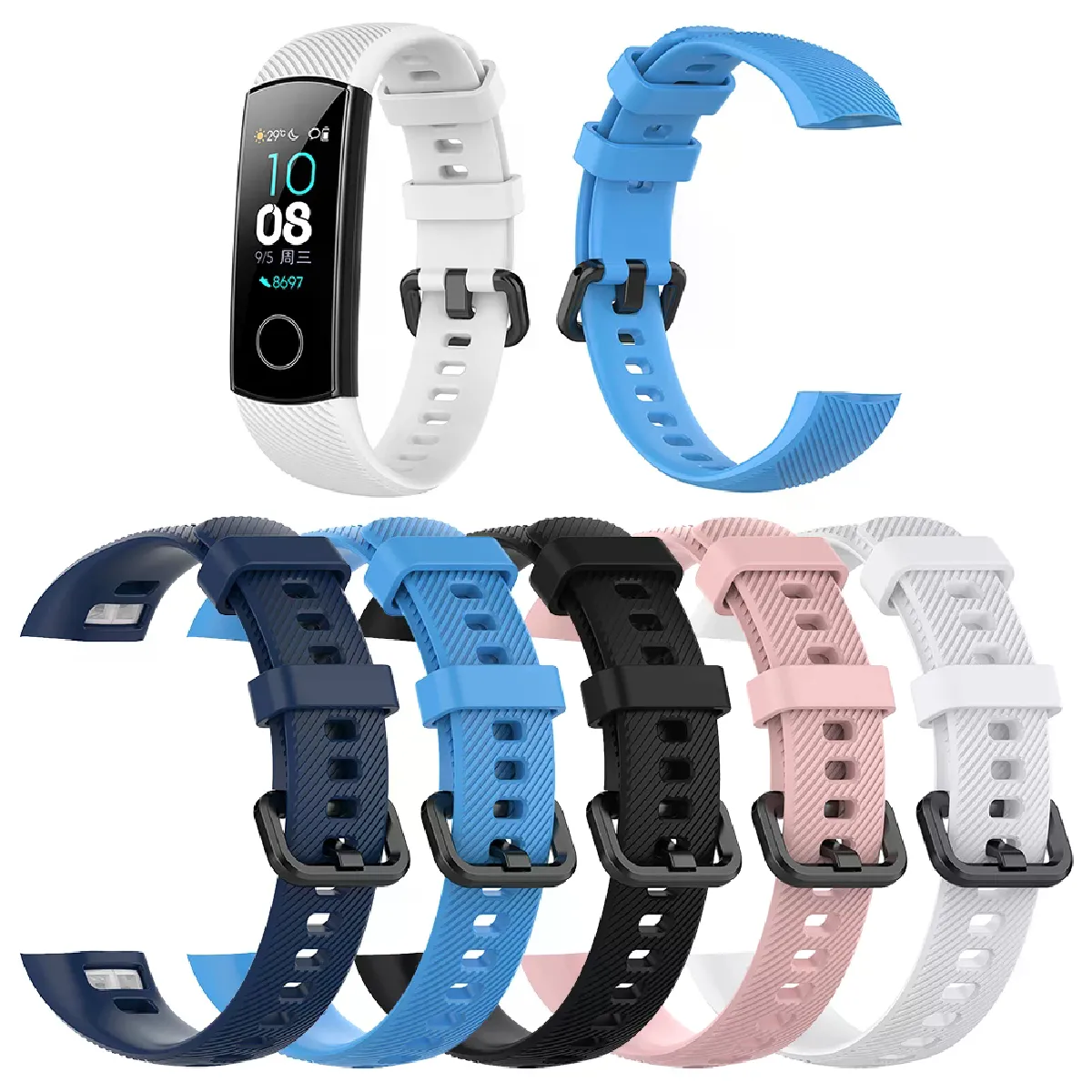 Bracelet Silicone avec Boucle Acier Huawei Honor