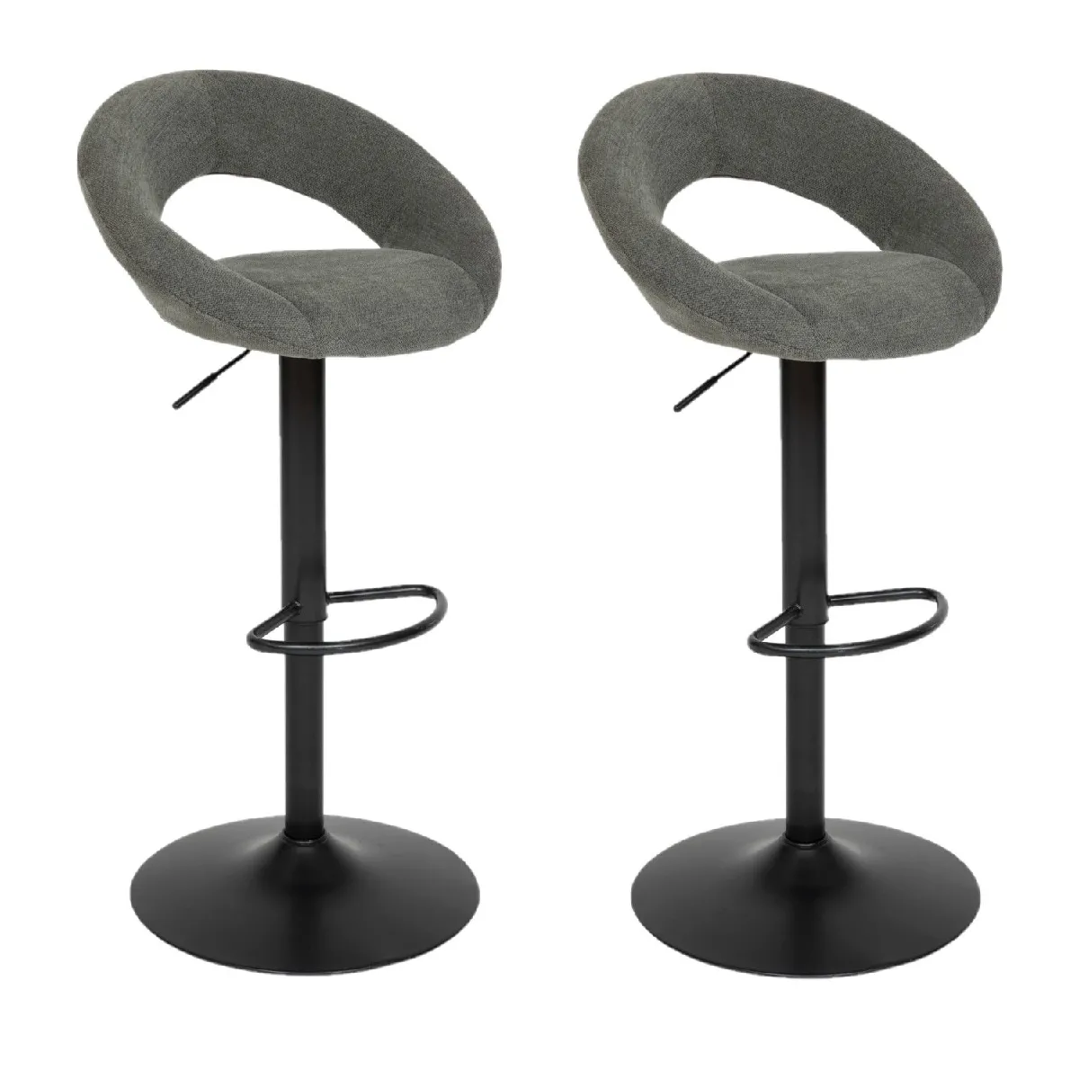 Lot de 2 chaises de bar en tissu SACHA - Vert Cèdre