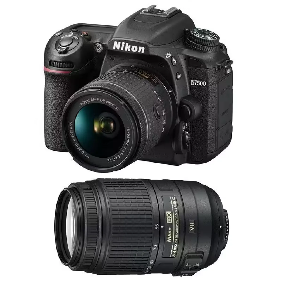 Nikon D7500 + AF P DX NIKKOR 18 55 mm VR + 70 300 f4 5 6 3 G ED VR