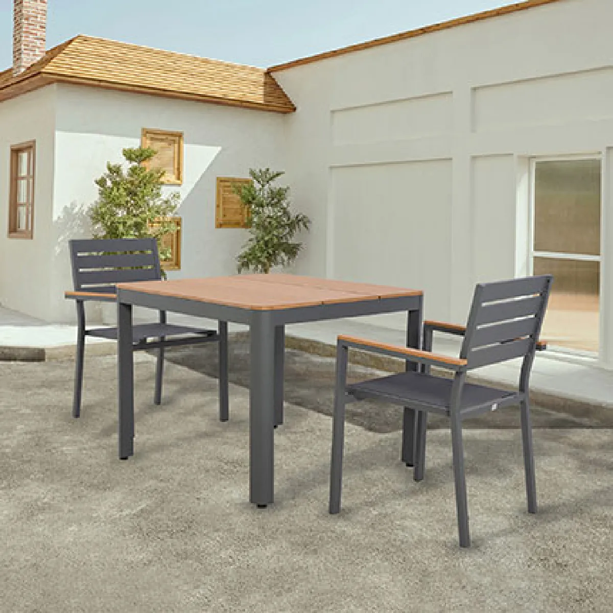 Mes Ensemble de jardin 2 places - Gris