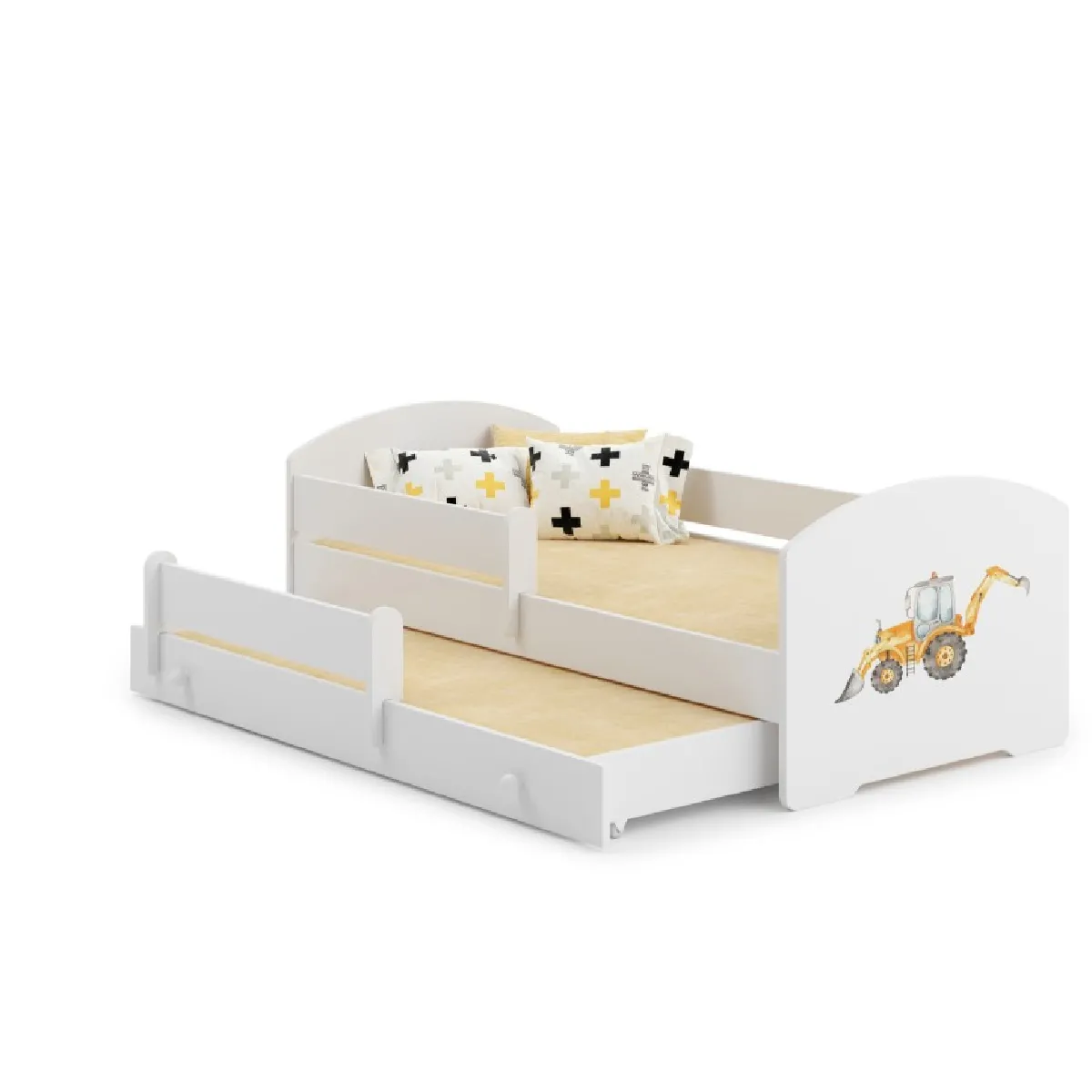 Lit enfant Tracteur gigogne 160x80 avec matelas