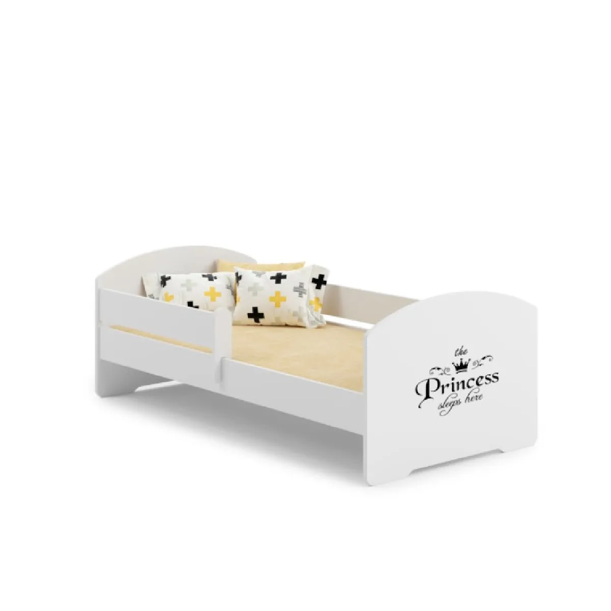 Lit enfant Princess Noir 140x70 avec matelas