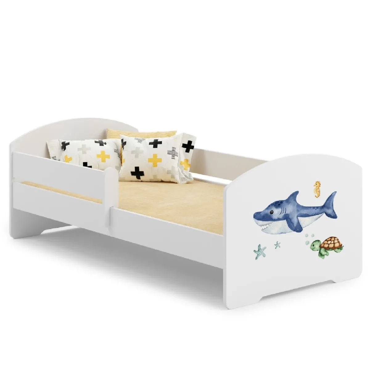 1001jouets Lit enfant Requin 140x70 avec matelas