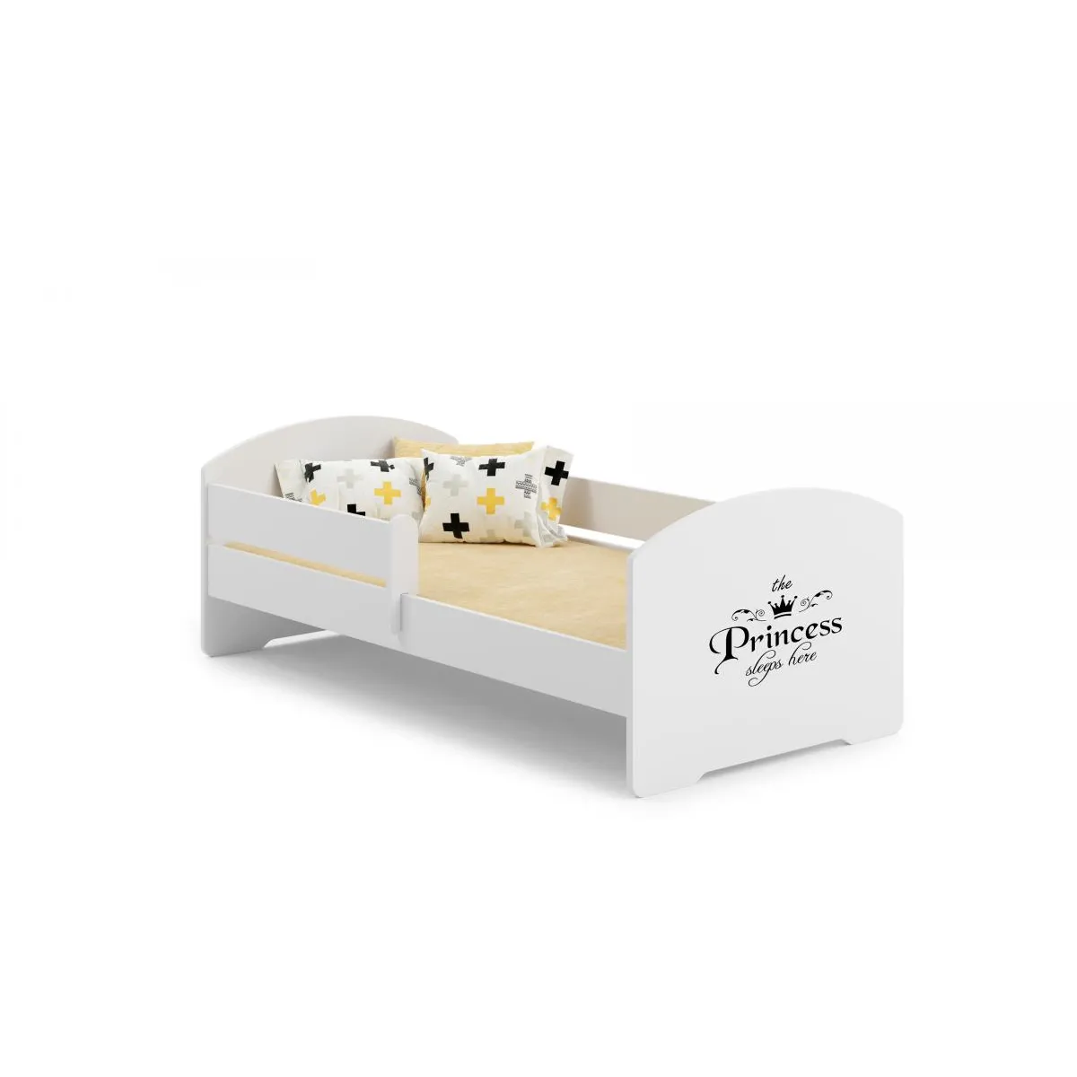 Kobi Lit enfant LUK BAR Princess 140x70 Noir avec matelas
